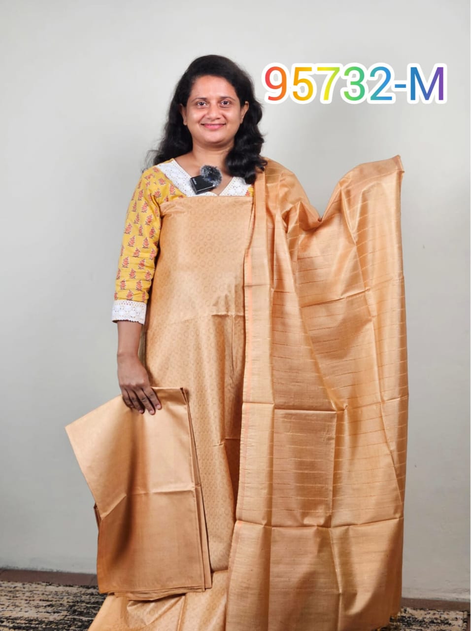 Semi Tussar unstitched salwar suits 95732