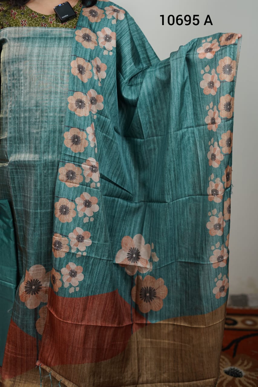 Tissue silk unstitched salwar suits 10695