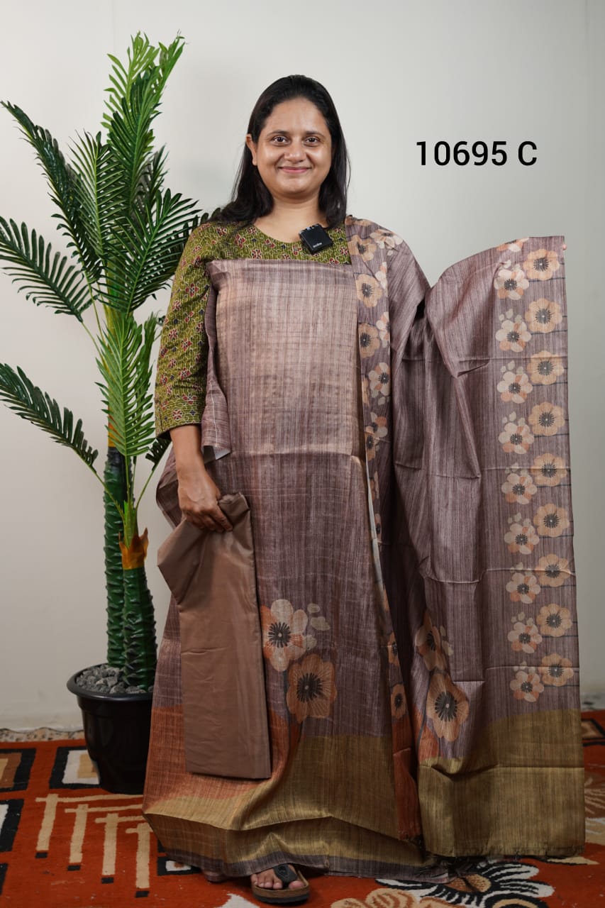 Tissue silk unstitched salwar suits 10695
