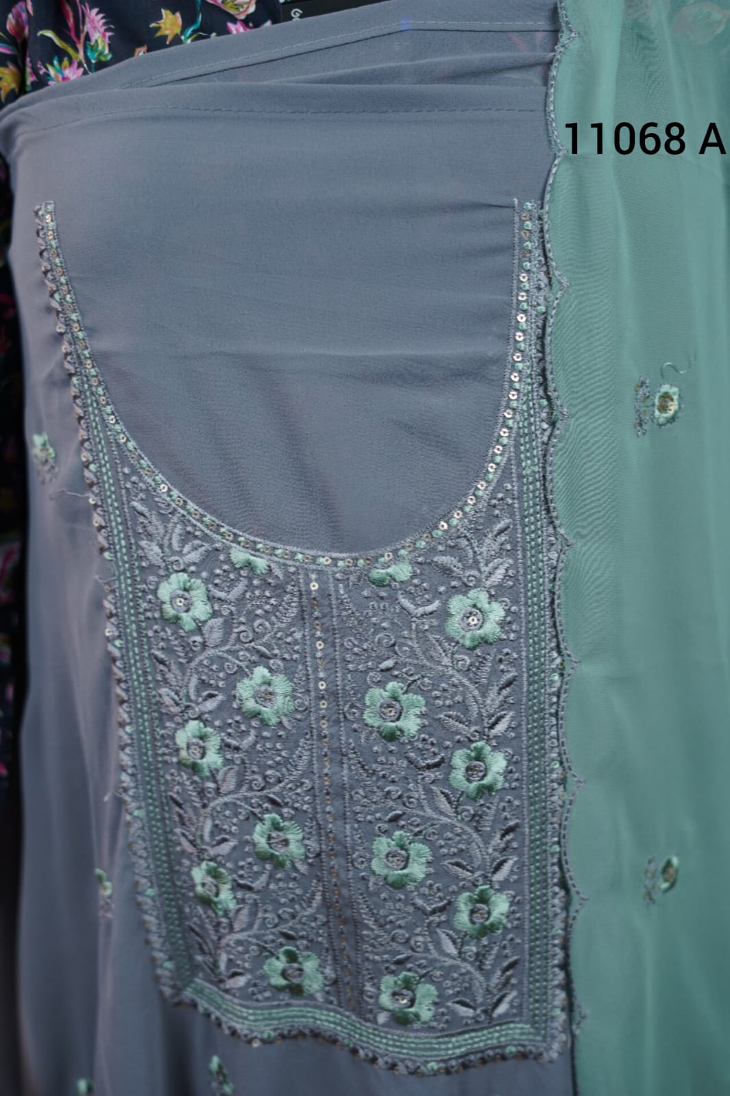 Georgette with embroidery unstitched salwar suits 11068