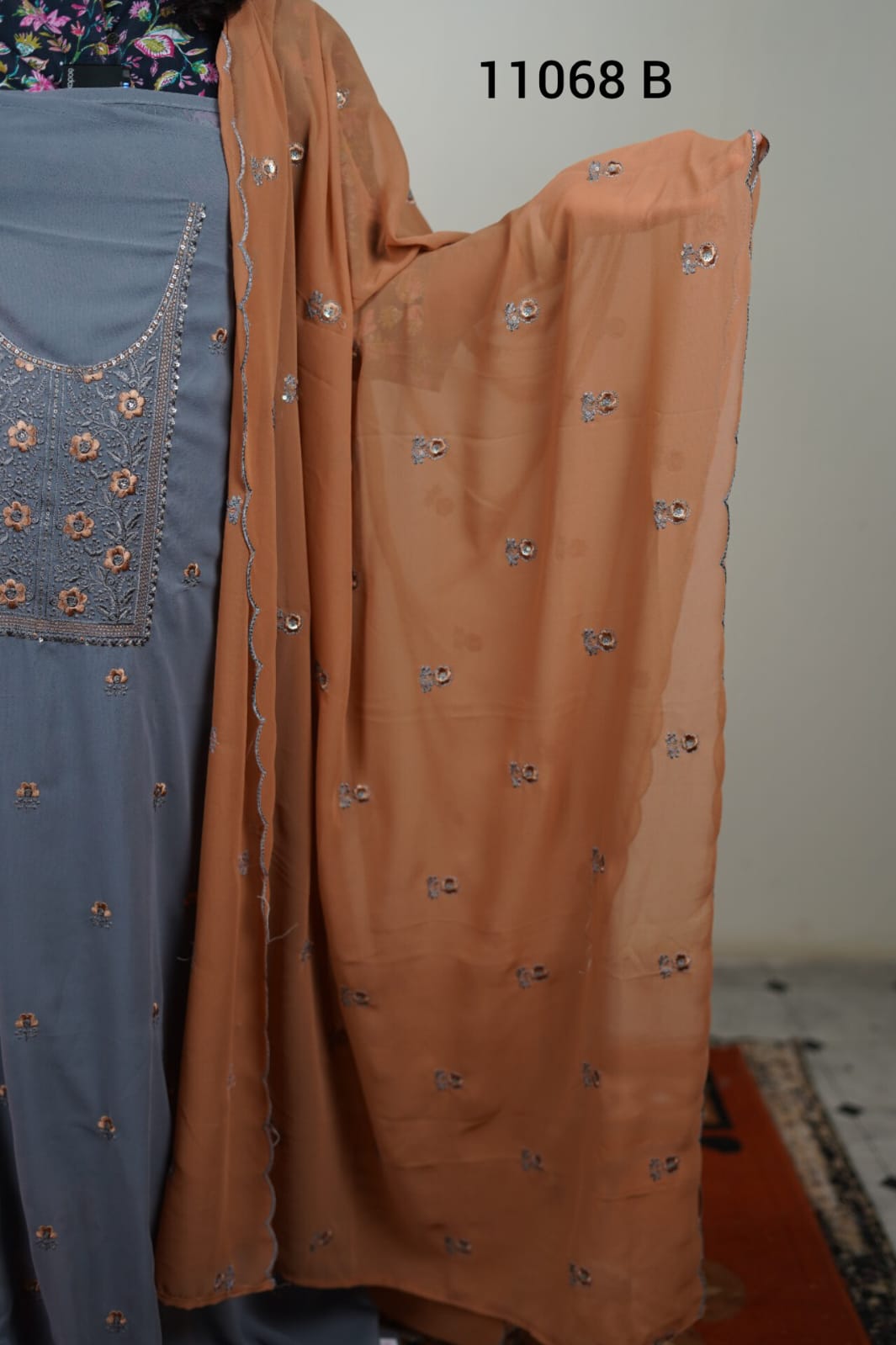 Georgette with embroidery unstitched salwar suits 11068