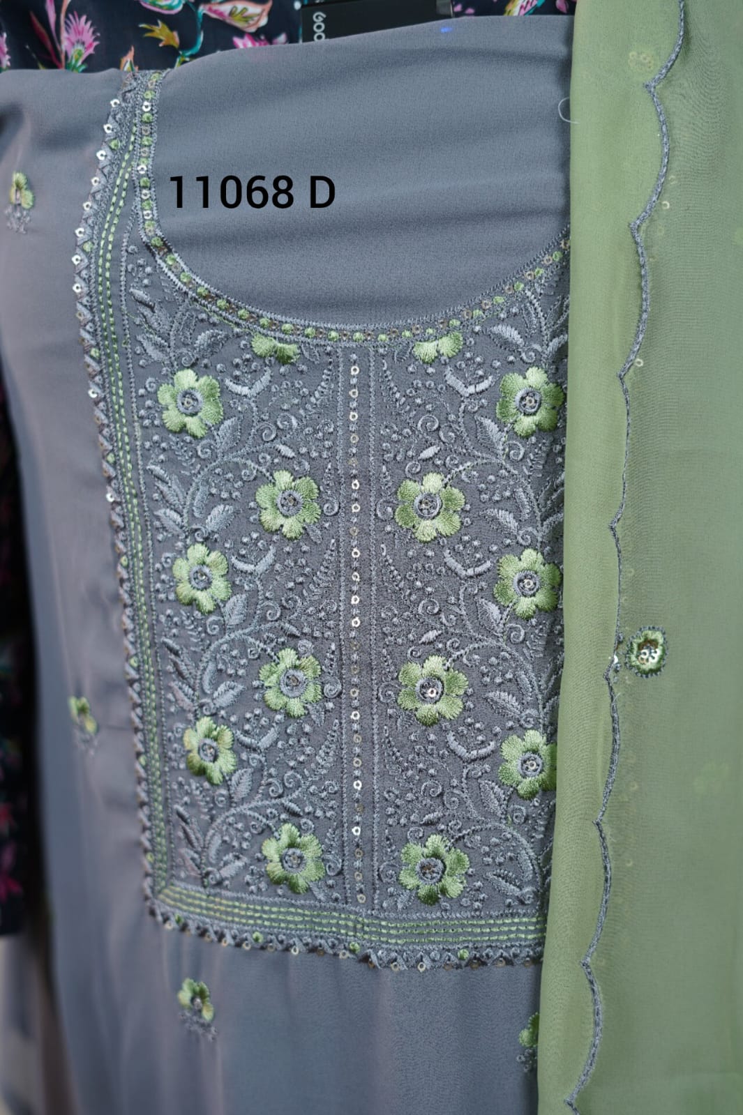 Georgette with embroidery unstitched salwar suits 11068