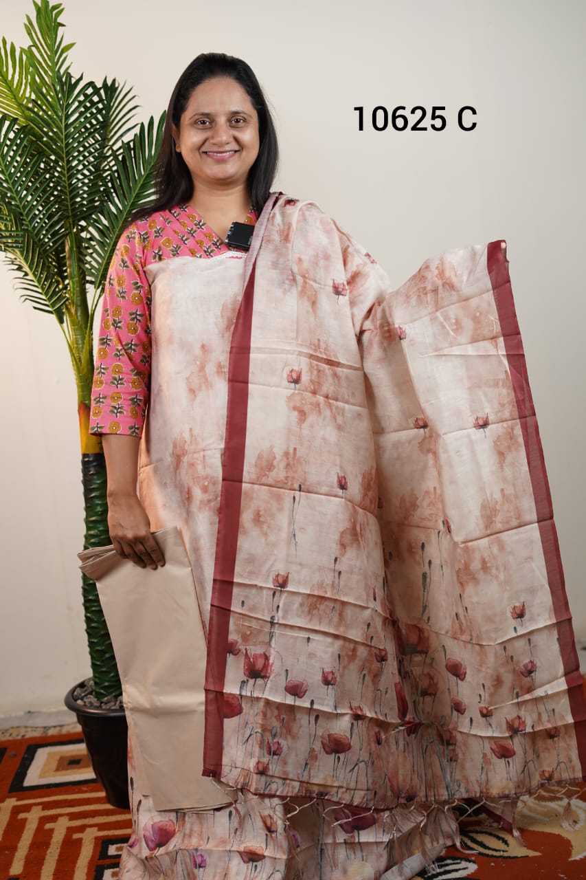 Soft chandheri silk unstitched salwar suits 10625