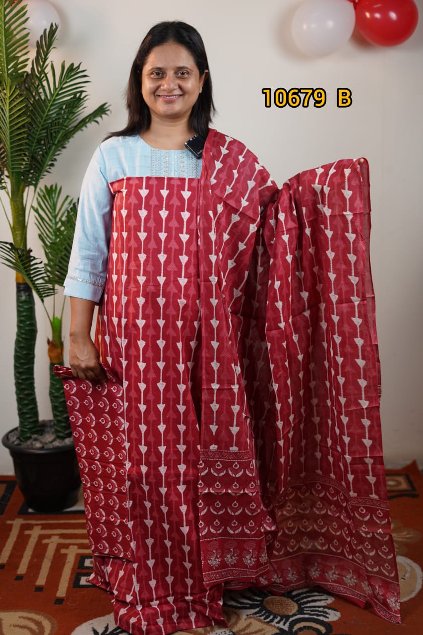 Soft cotton unstitched salwar suits 10679
