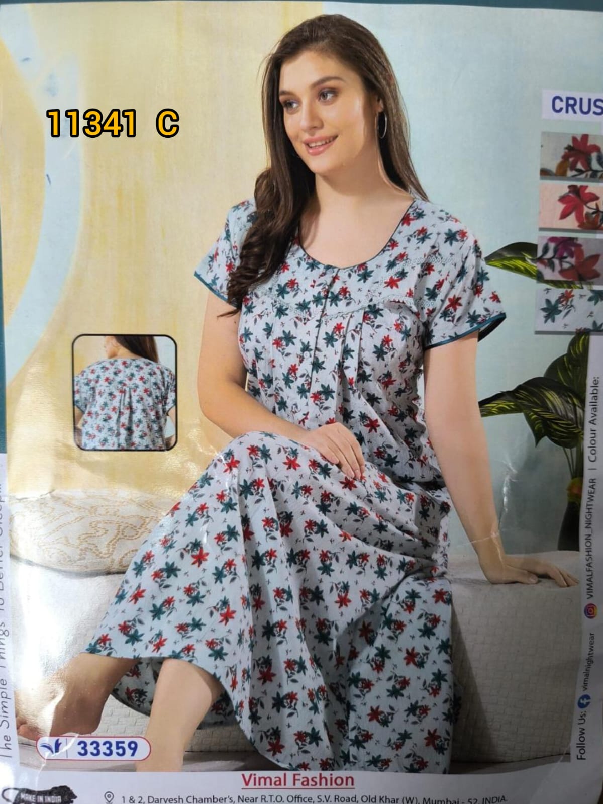 Vimal branded Crush Fabrics Nighties 11341