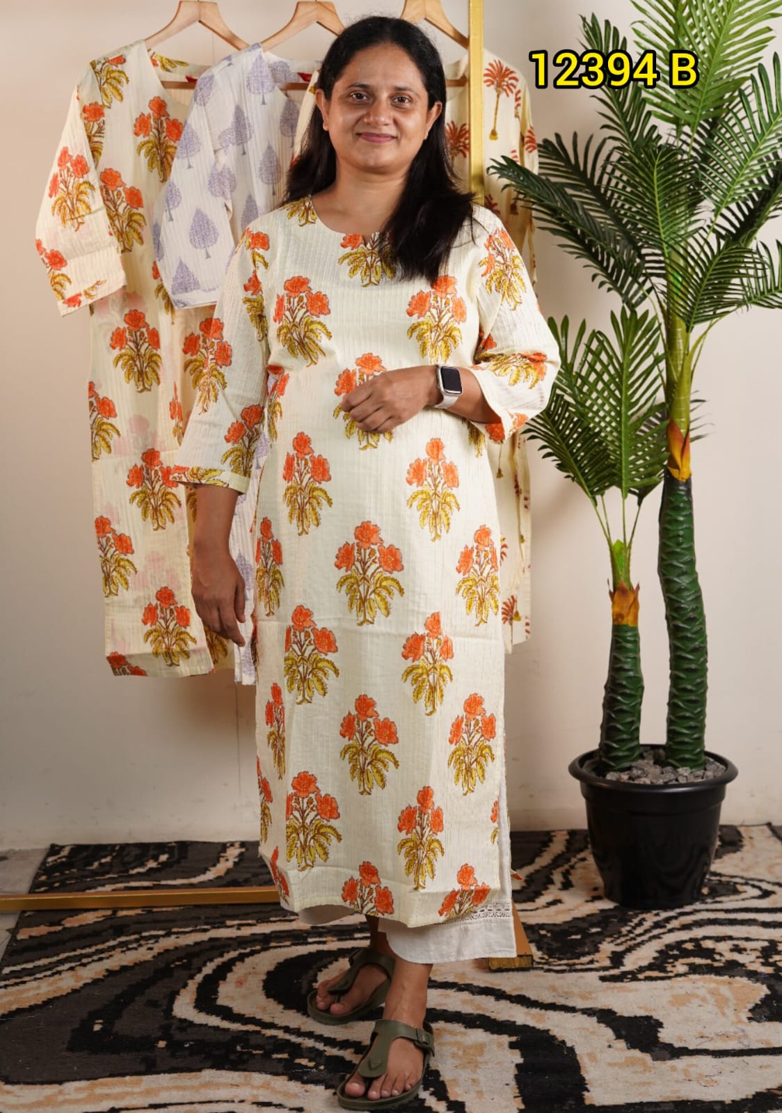 Pure Cotton Pintuck Kurthi Collections 12394