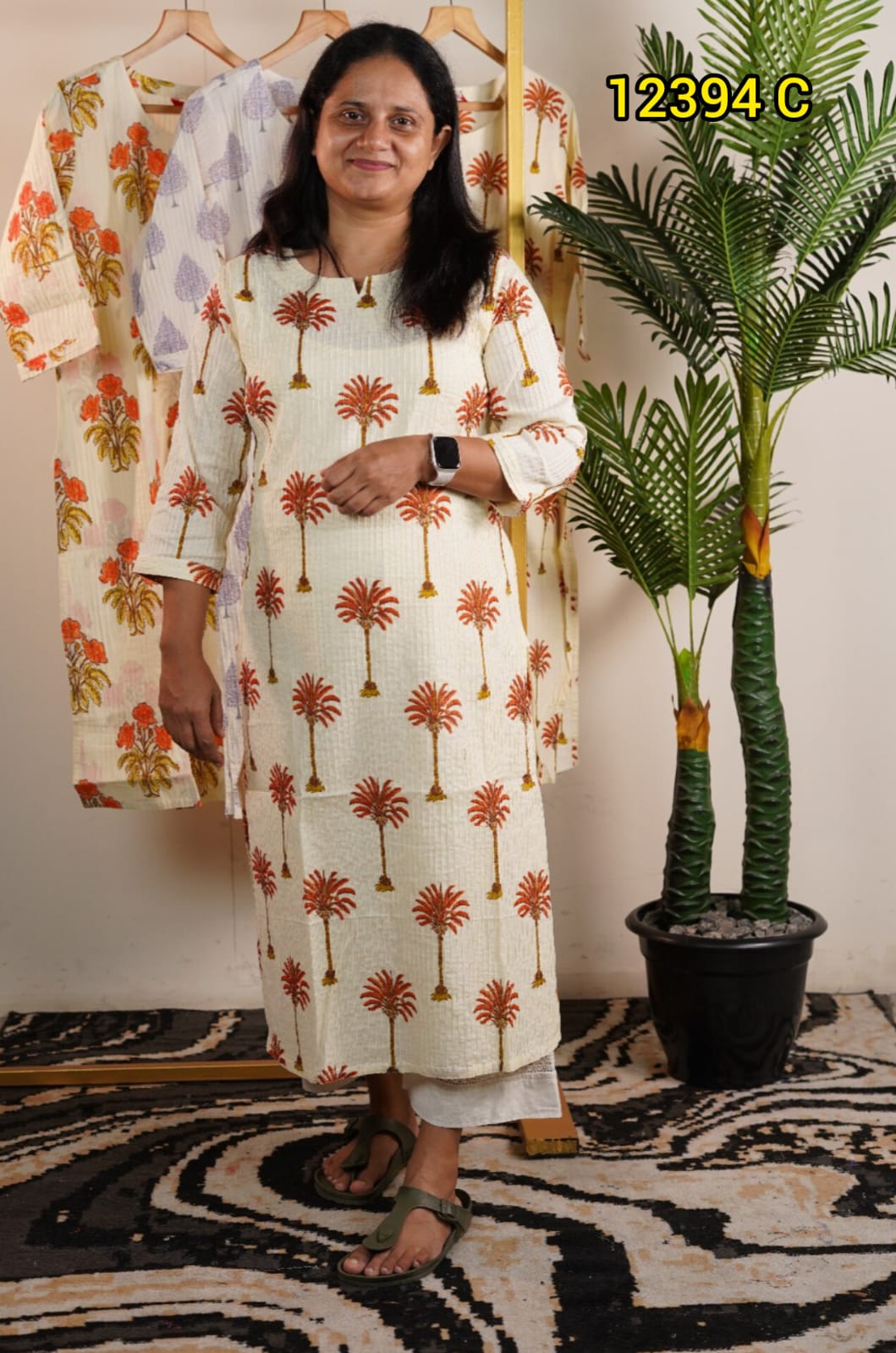 Pure Cotton Pintuck Kurthi Collections 12394