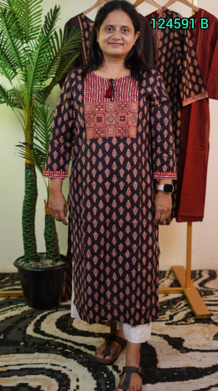 Cotton Printed Kurthi – Everyday Elegance | Code: 124591