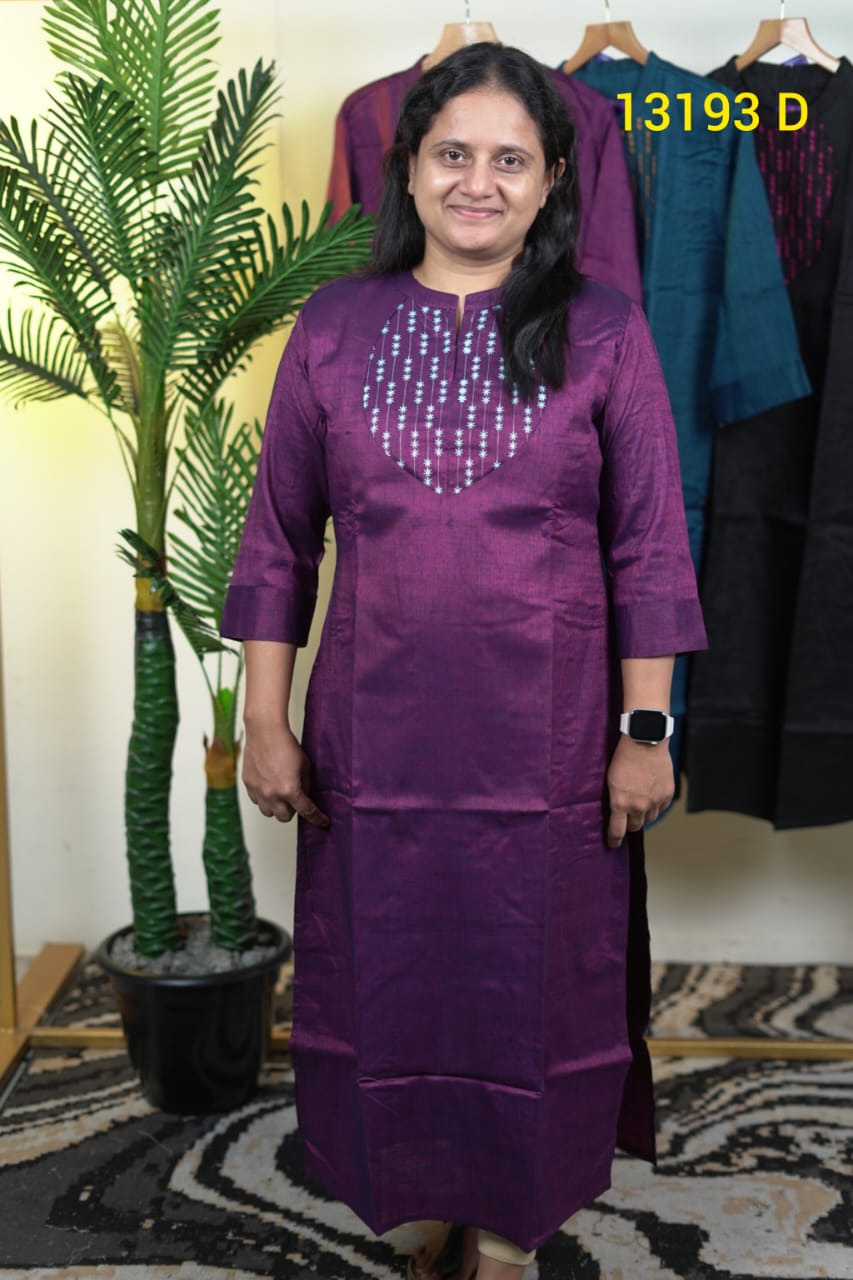 Cotton Silk Kurthi Collections 13193