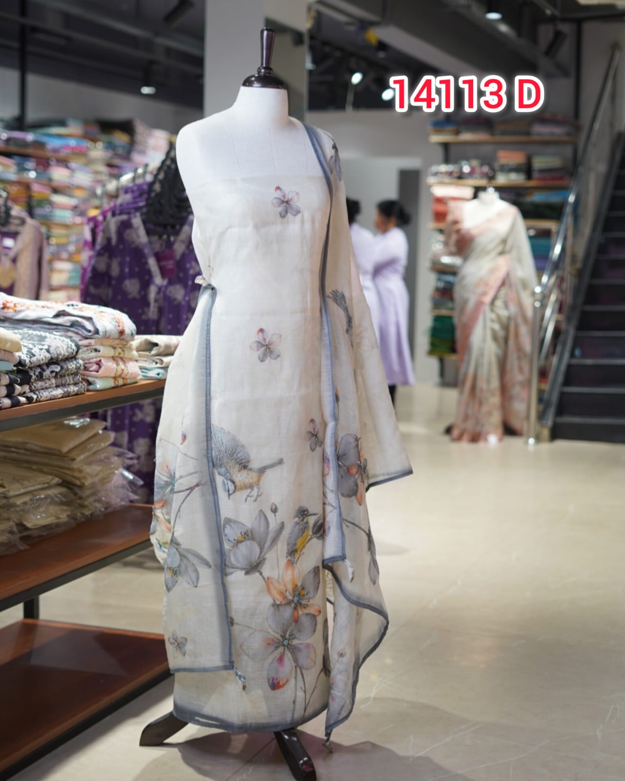 Semi Linen Embroidery Salwar Suits | Search Code 14113