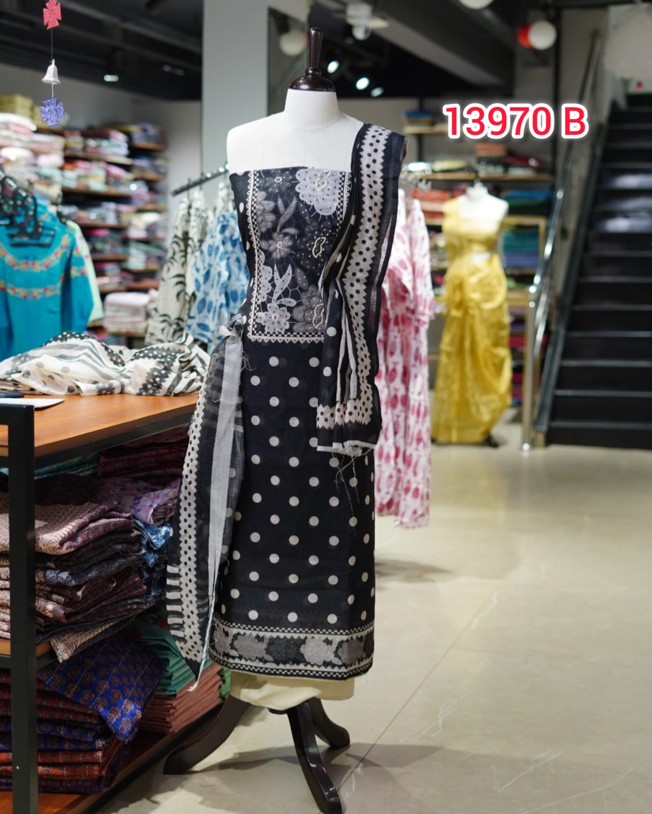 Linen Cotton Unstitched Salwar Set | Search Code 13970