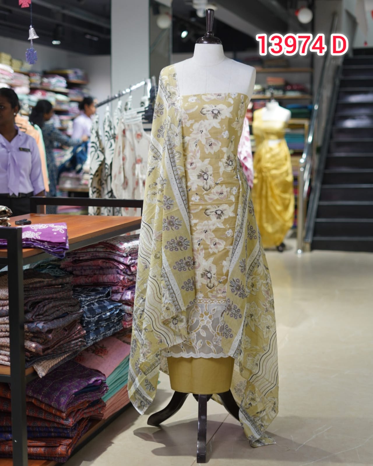 Cotton Unstitched Salwar Set | Search Code 13974