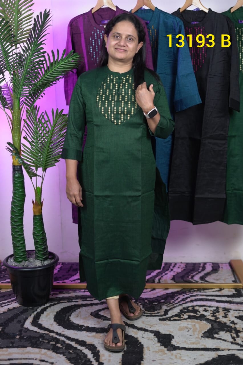 Cotton Silk Kurthi Collections 13193