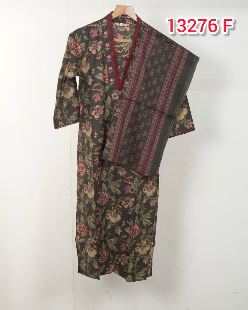 Cotton Ready To Wear Top Bottom Dhupatta set 13276
