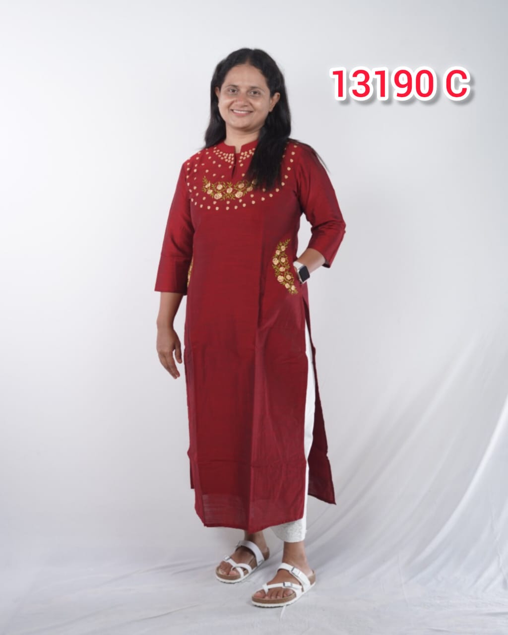 Cotton Silk Embroidery Kurthi Collections – Elegant Ethnic Wear (Code: 13190)
