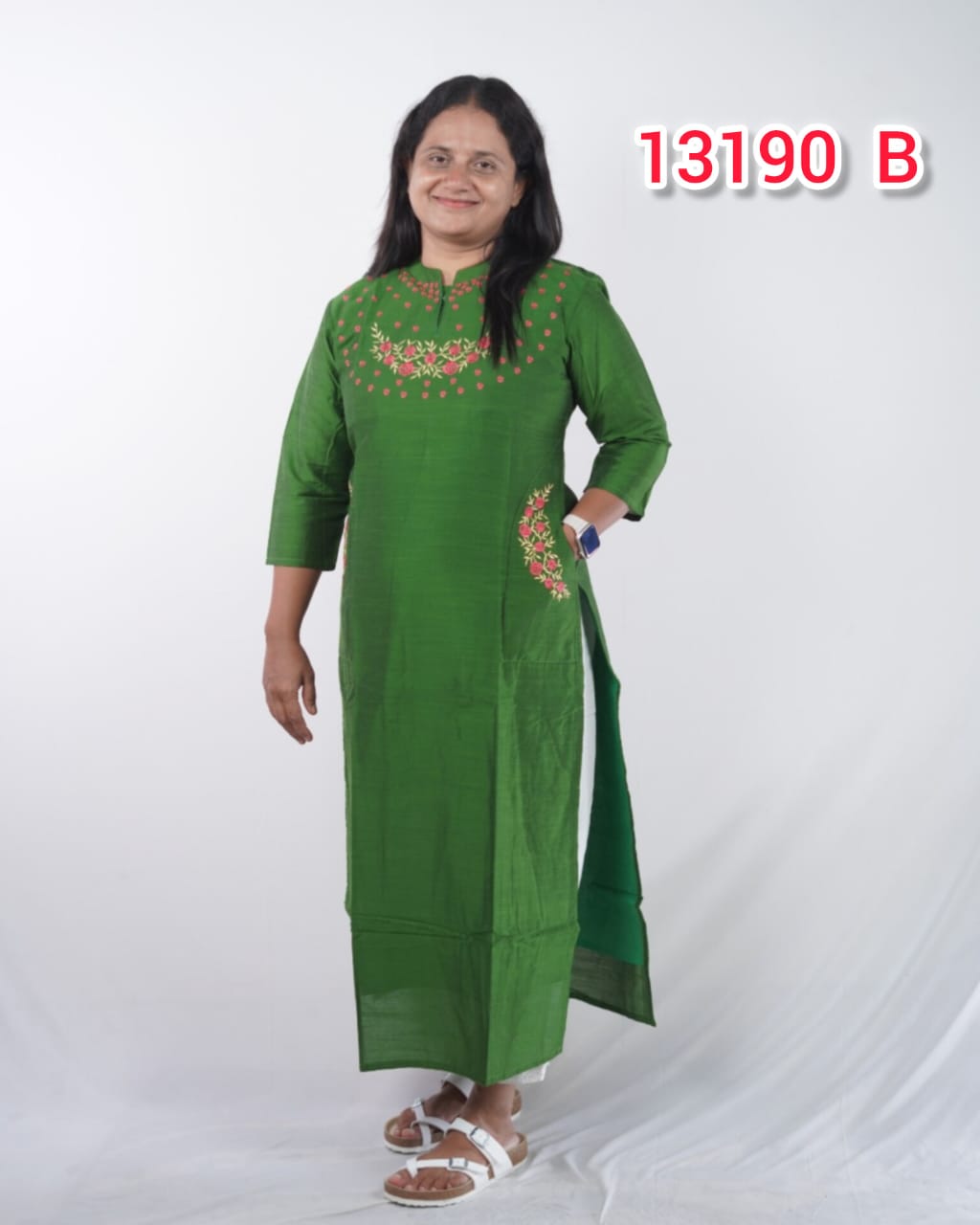 Cotton Silk Embroidery Kurthi Collections – Elegant Ethnic Wear (Code: 13190)