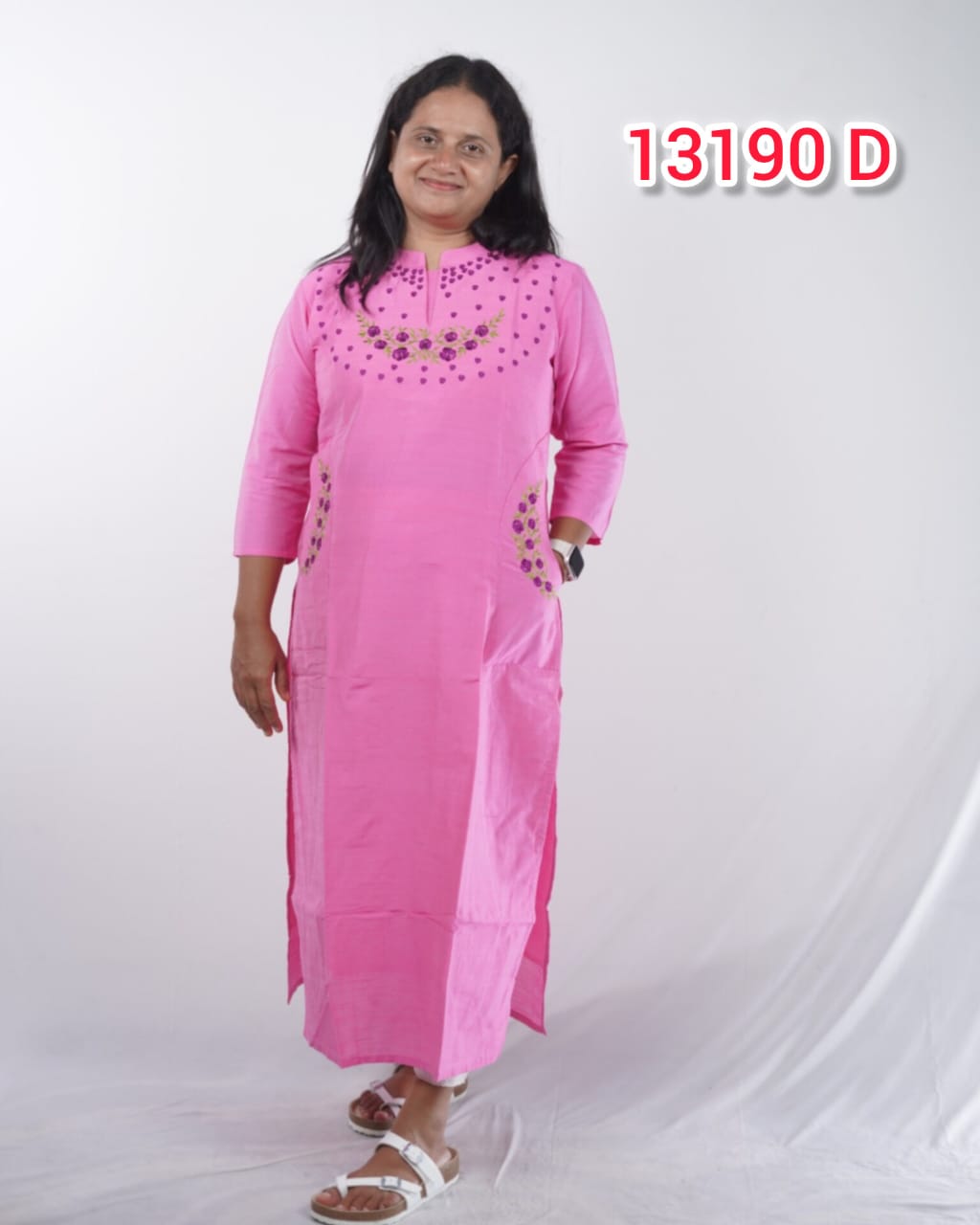 Cotton Silk Embroidery Kurthi Collections – Elegant Ethnic Wear (Code: 13190)