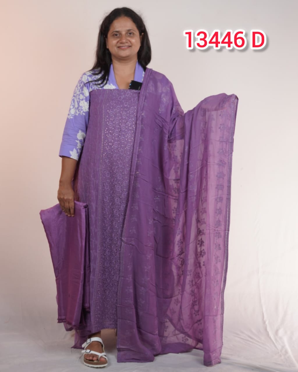 Faux Georgette With Cut Work Unstitched Salwar Suits 13446