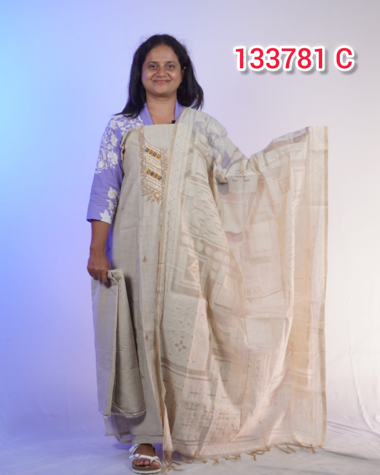 Chandheri Silk Unstitched Salwar Suits 133781