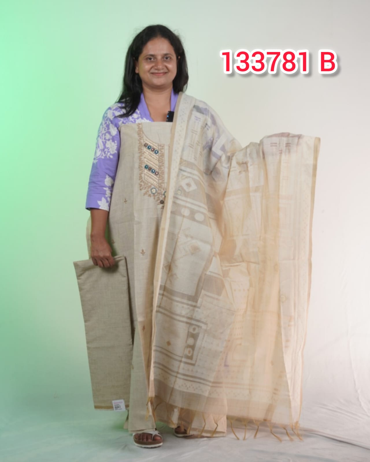 Chandheri Silk Unstitched Salwar Suits 133781
