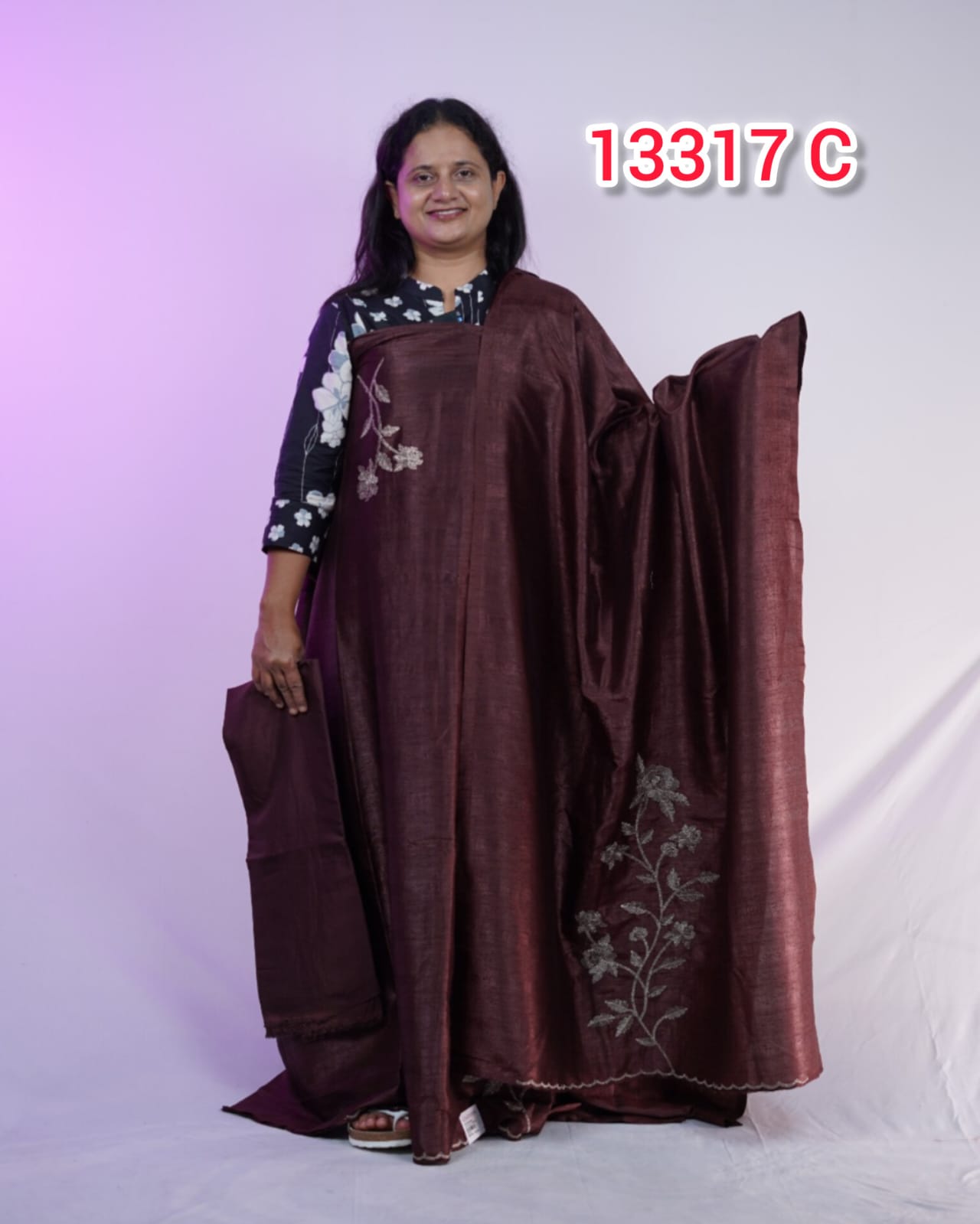 Semi Tussar Silk Unstitched Salwar Suits 13317