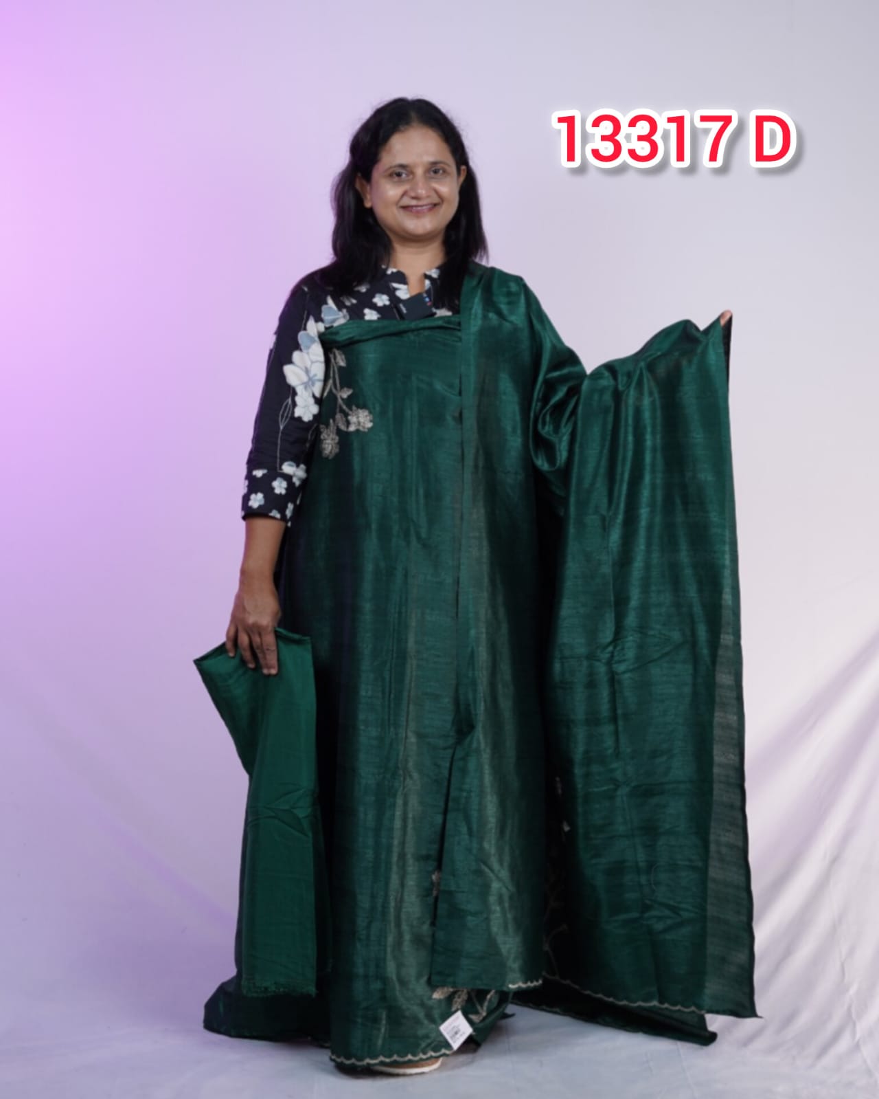Semi Tussar Silk Unstitched Salwar Suits 13317