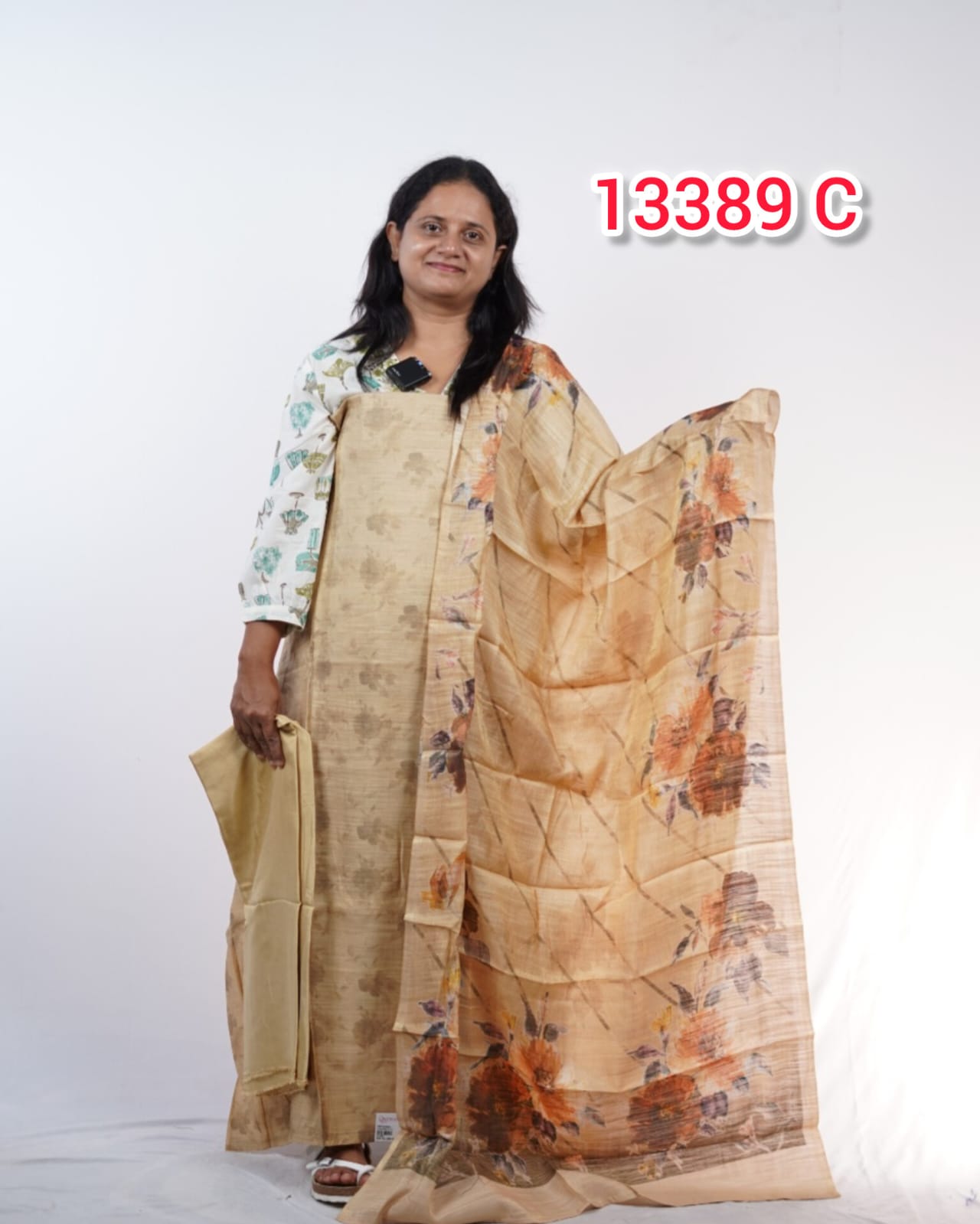 Tissue Chandheri Unstitched Salwar Suits 13389