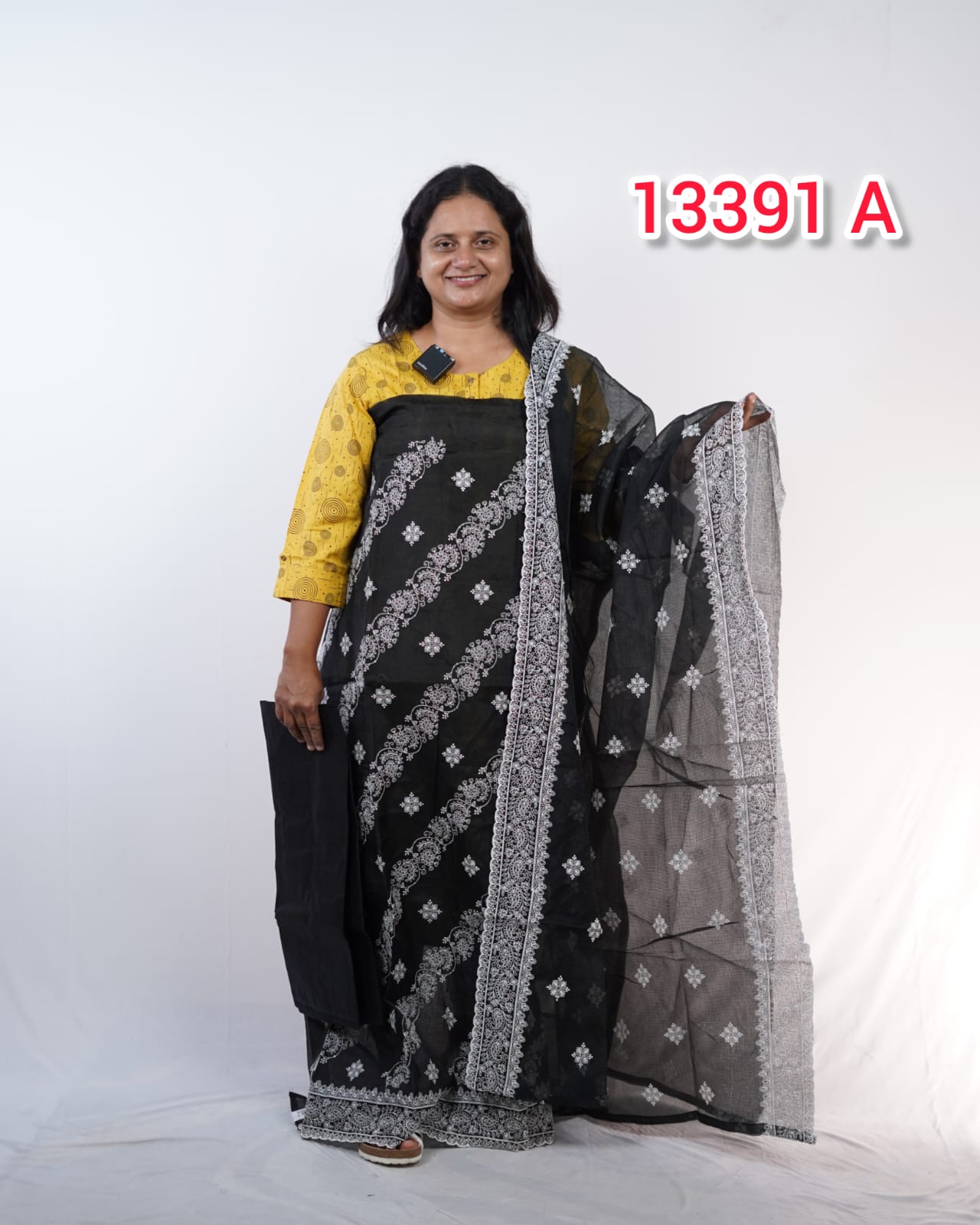 Netcotta With Embroidery Work Unstitched Salwar Suits 13391