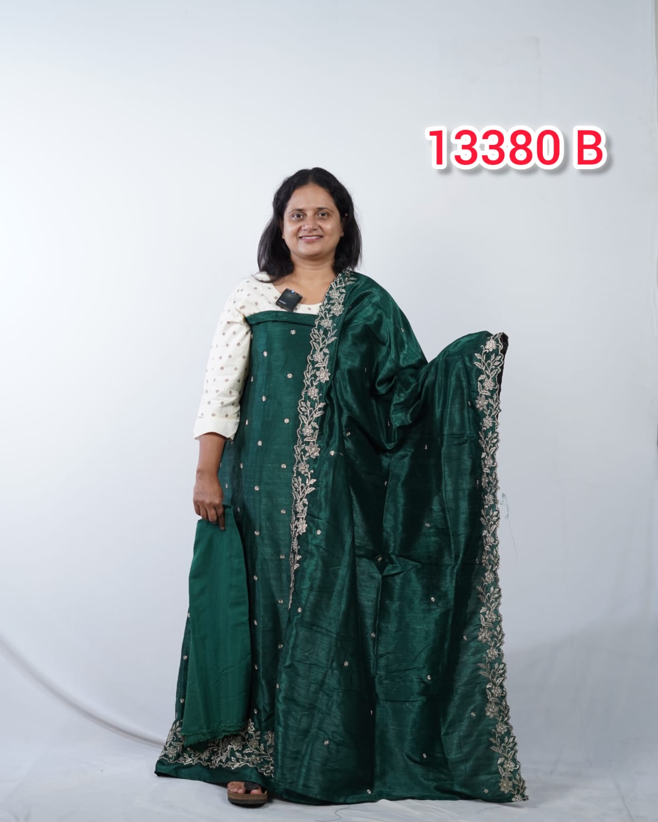Semi Tussar Embroidery Undtitched Salwar Suits 13380