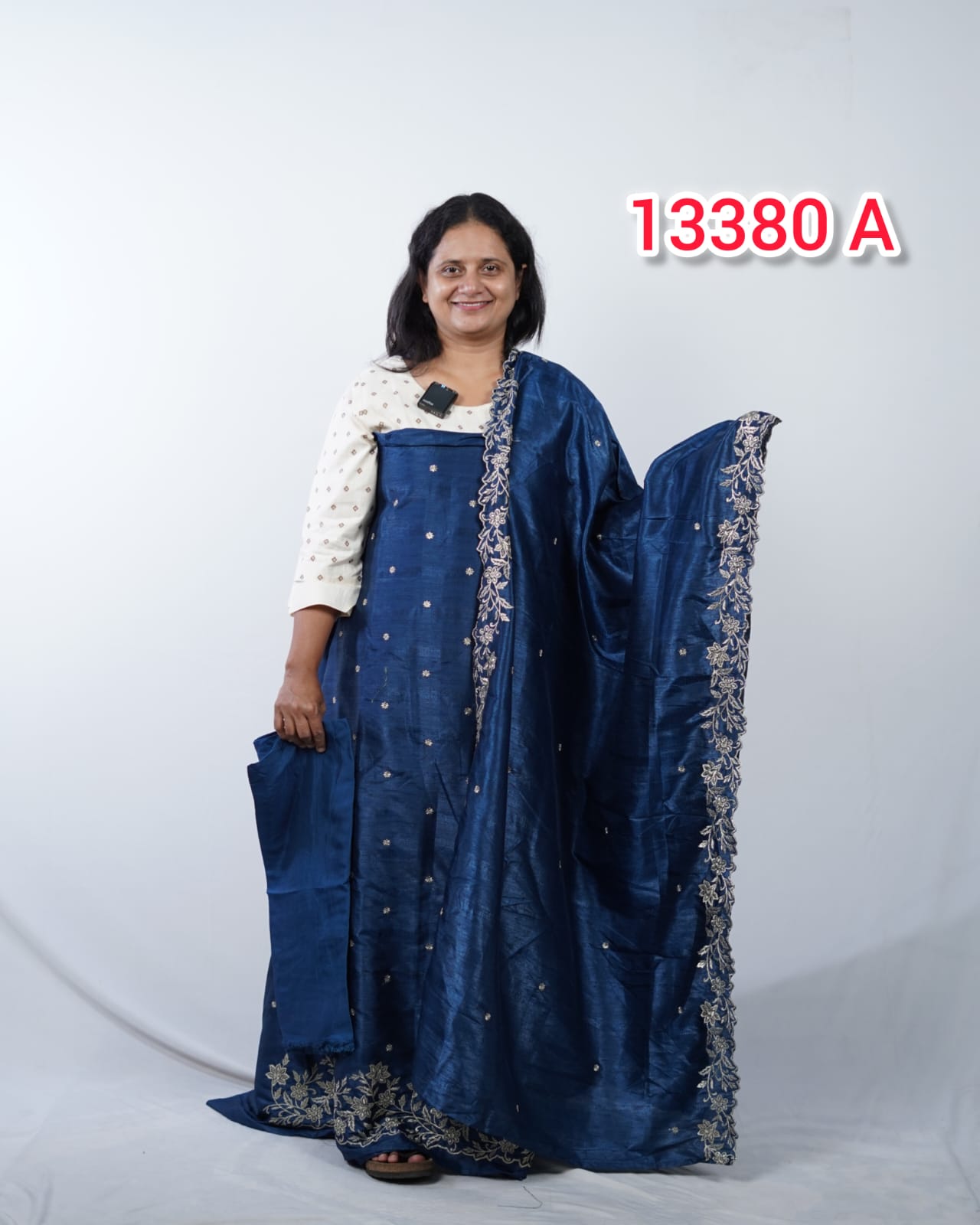 Semi Tussar Embroidery Undtitched Salwar Suits 13380