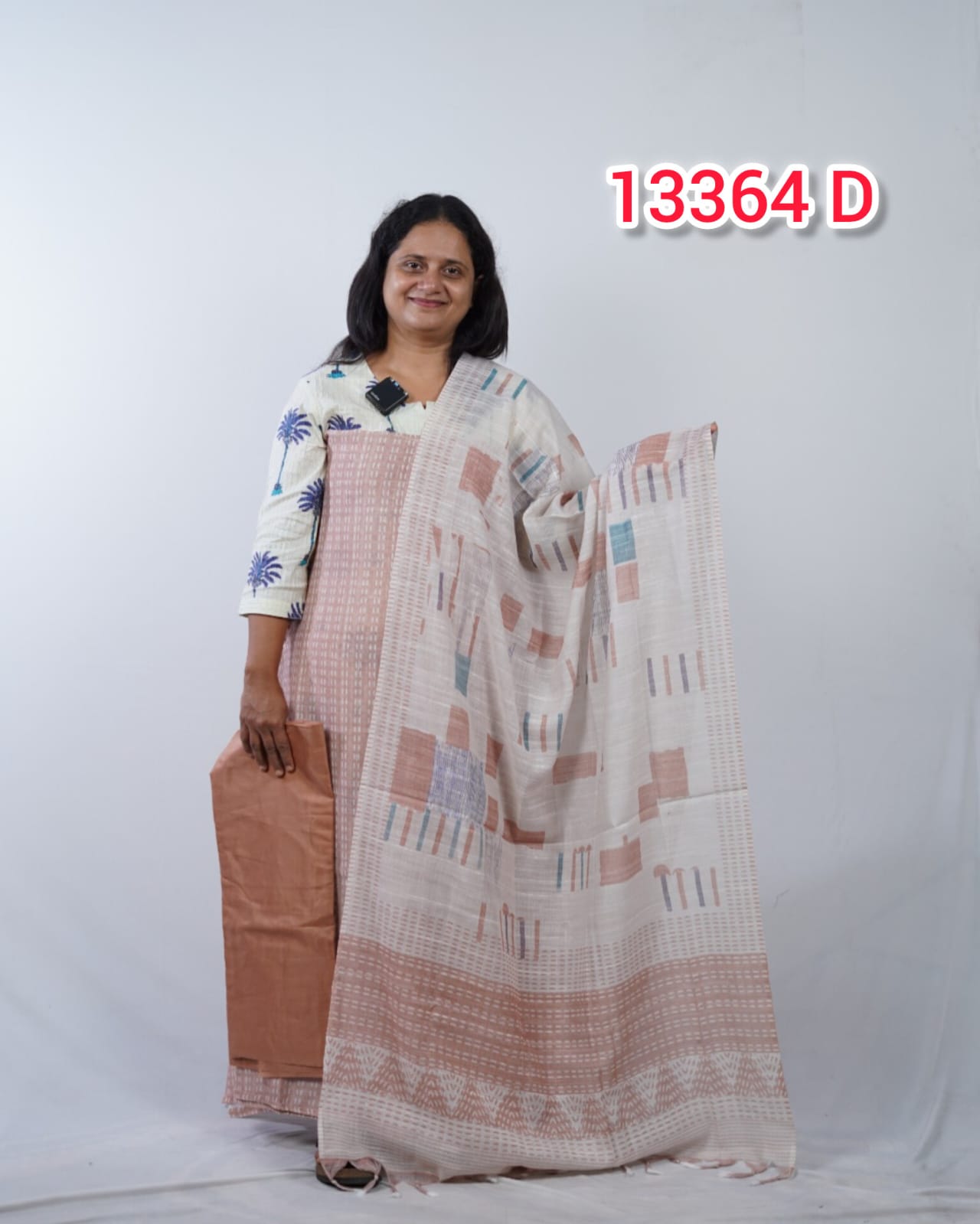 Semi Chandheri Unstitched Salwar suits 13364
