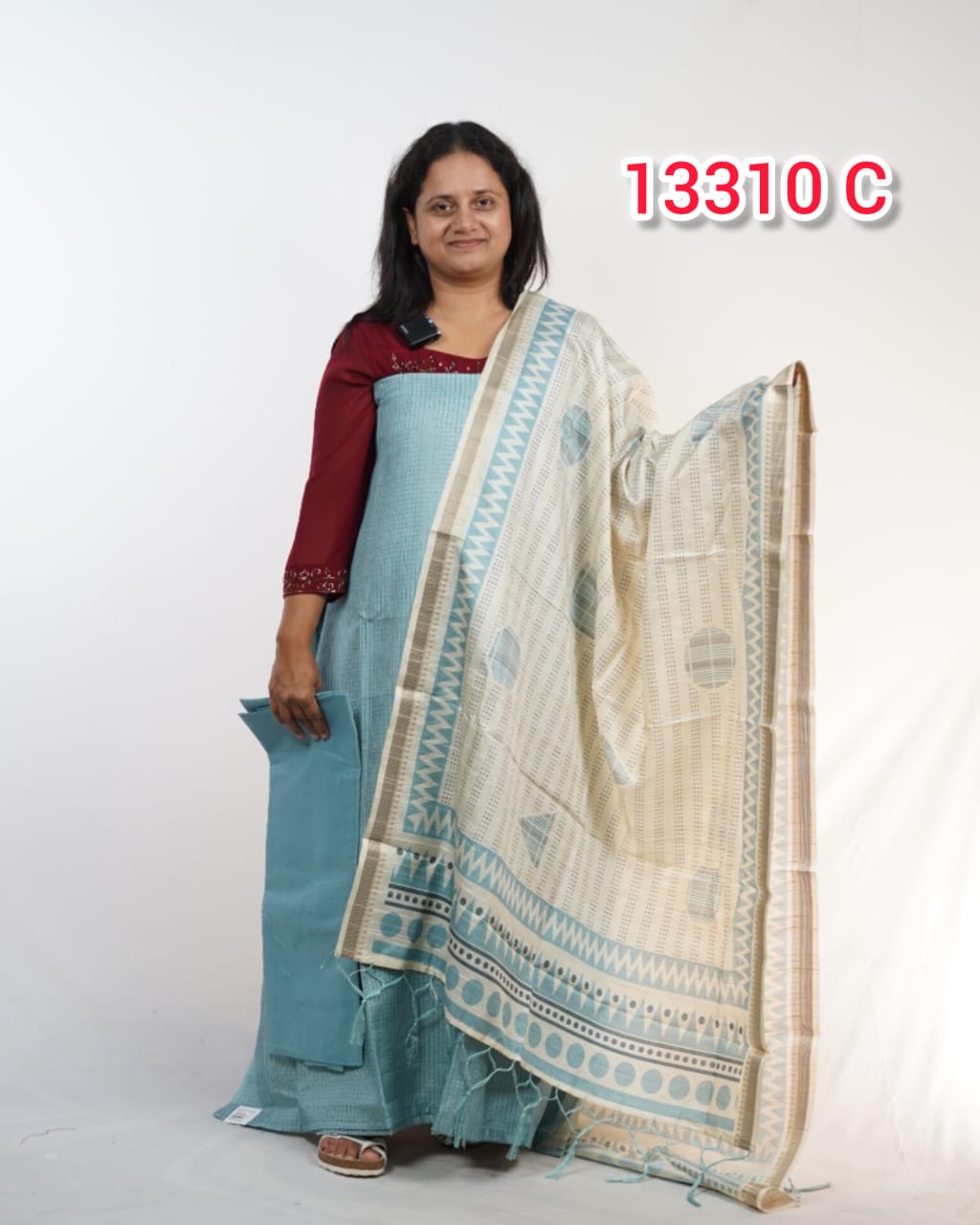 Semi Tussar Unstitched Salwar suits 13310