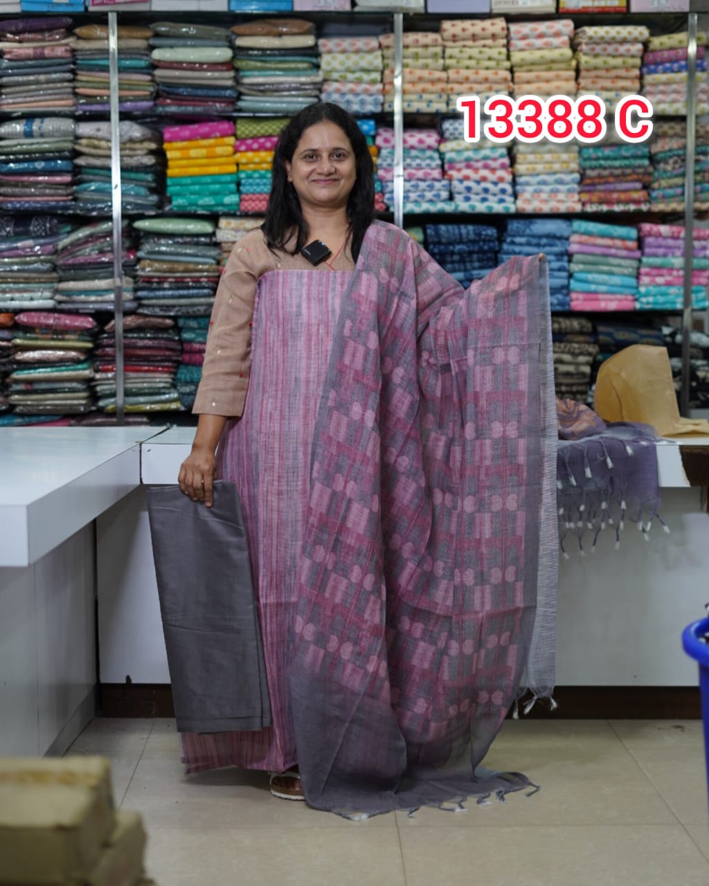 Net Cotta Unstitched Salwar suits 13388