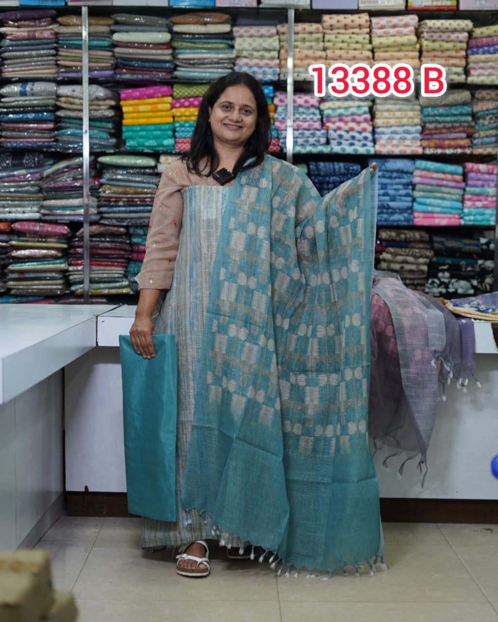 Net Cotta Unstitched Salwar suits 13388