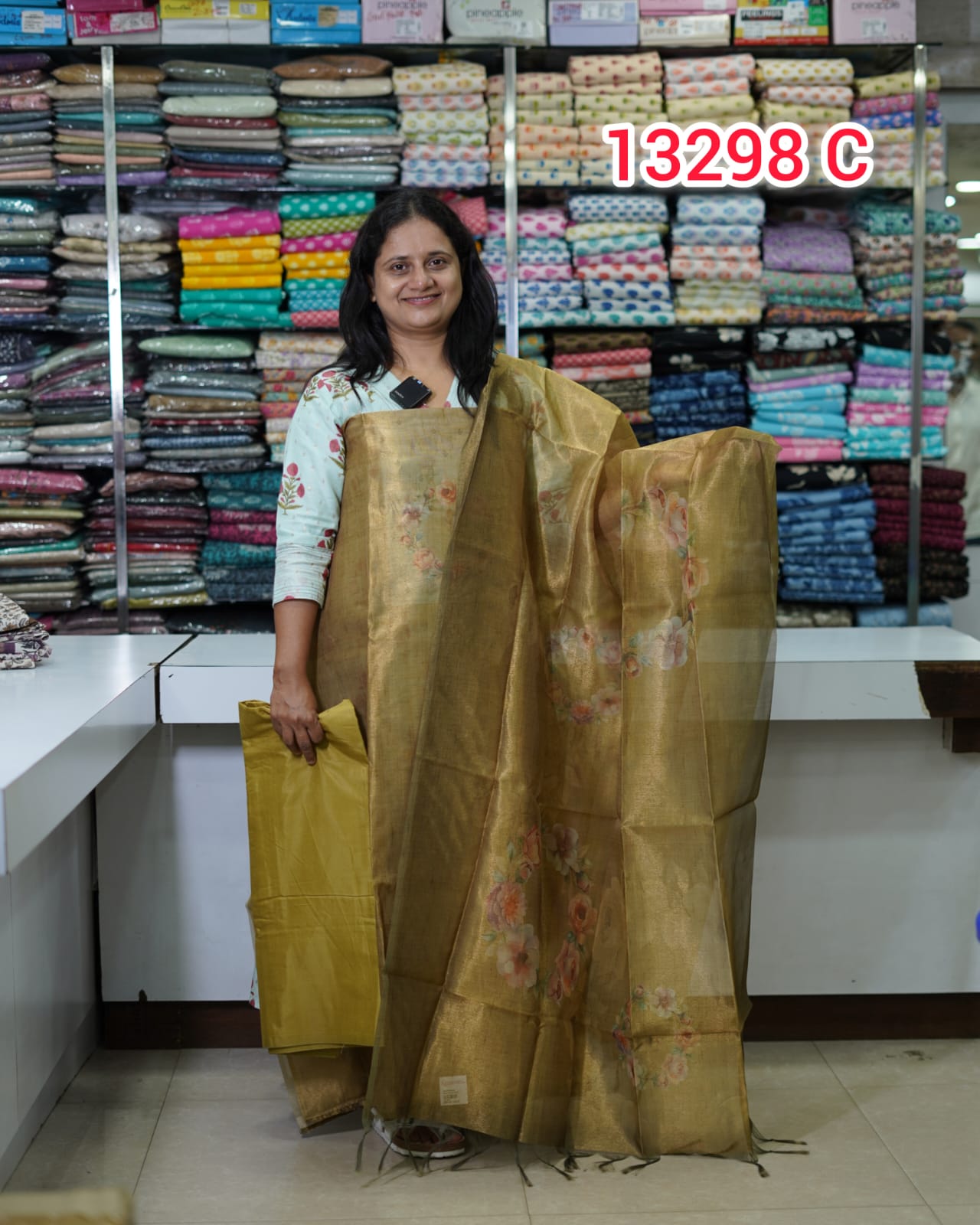 Tissue Chandheri Unstitched Salwar Suits 13298