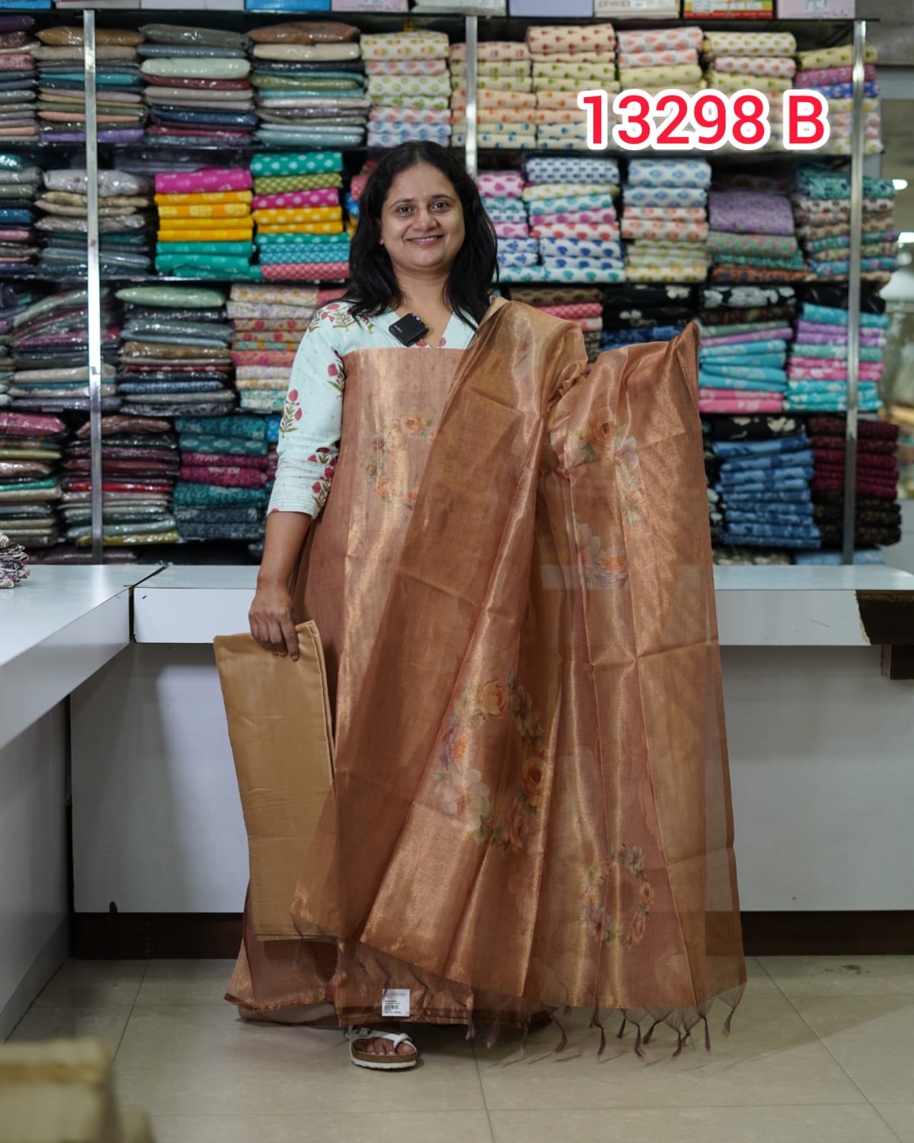 Tissue Chandheri Unstitched Salwar Suits 13298