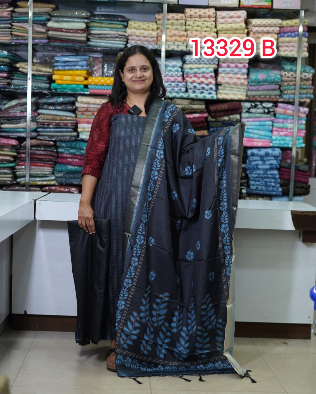 Semi Tussar Unstitched Salwar Suits 13229