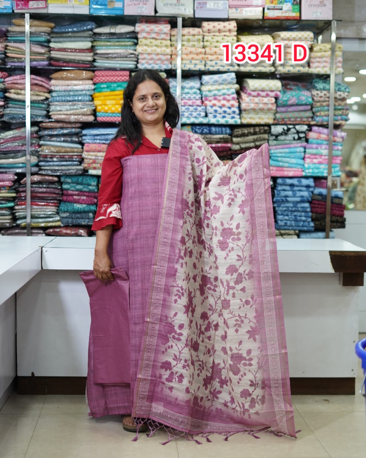 SemiChandheri Unstitched Salwar Suits 13341