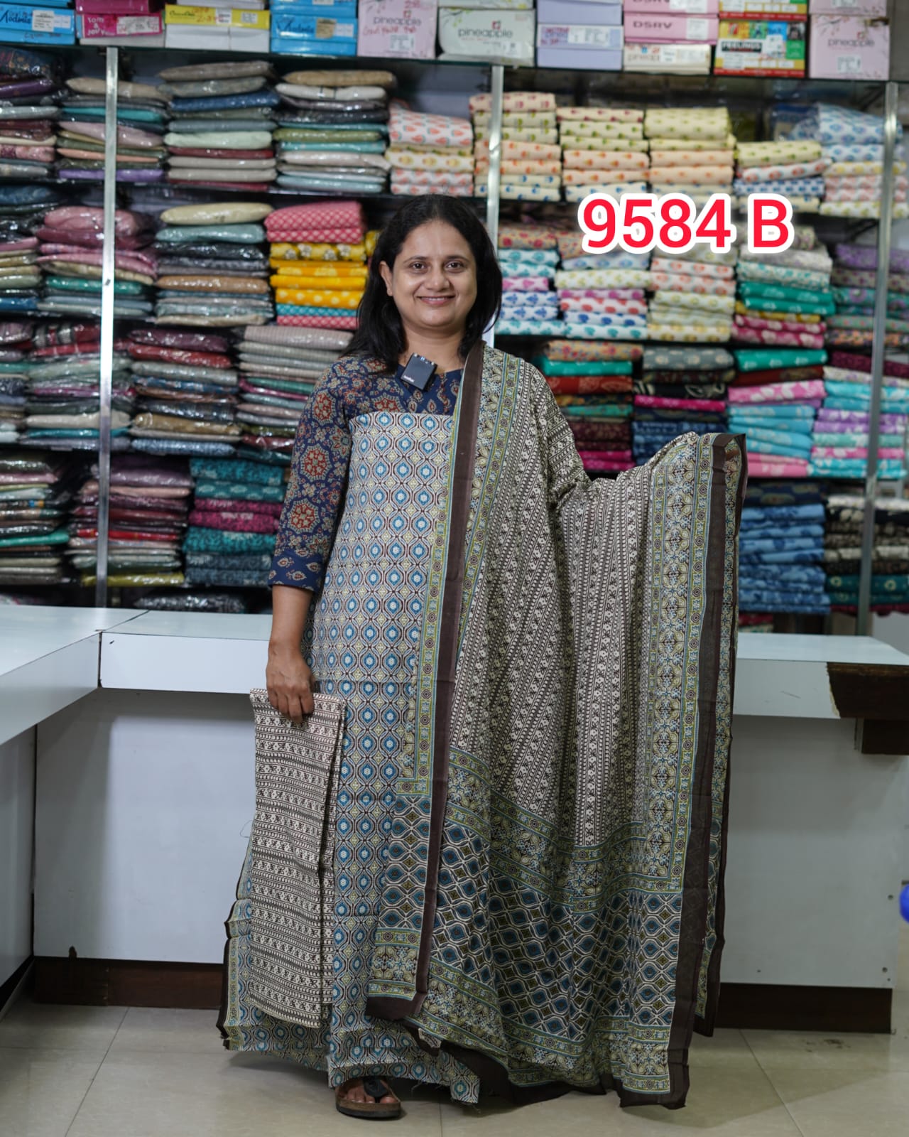 Kantha Cotton Unstitched Salwar Suits 9584