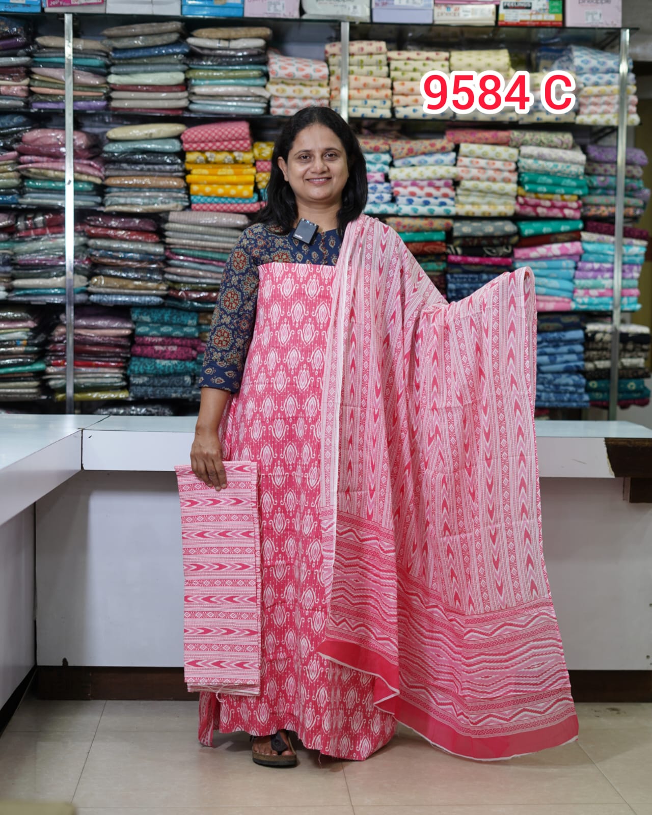 Kantha Cotton Unstitched Salwar Suits 9584