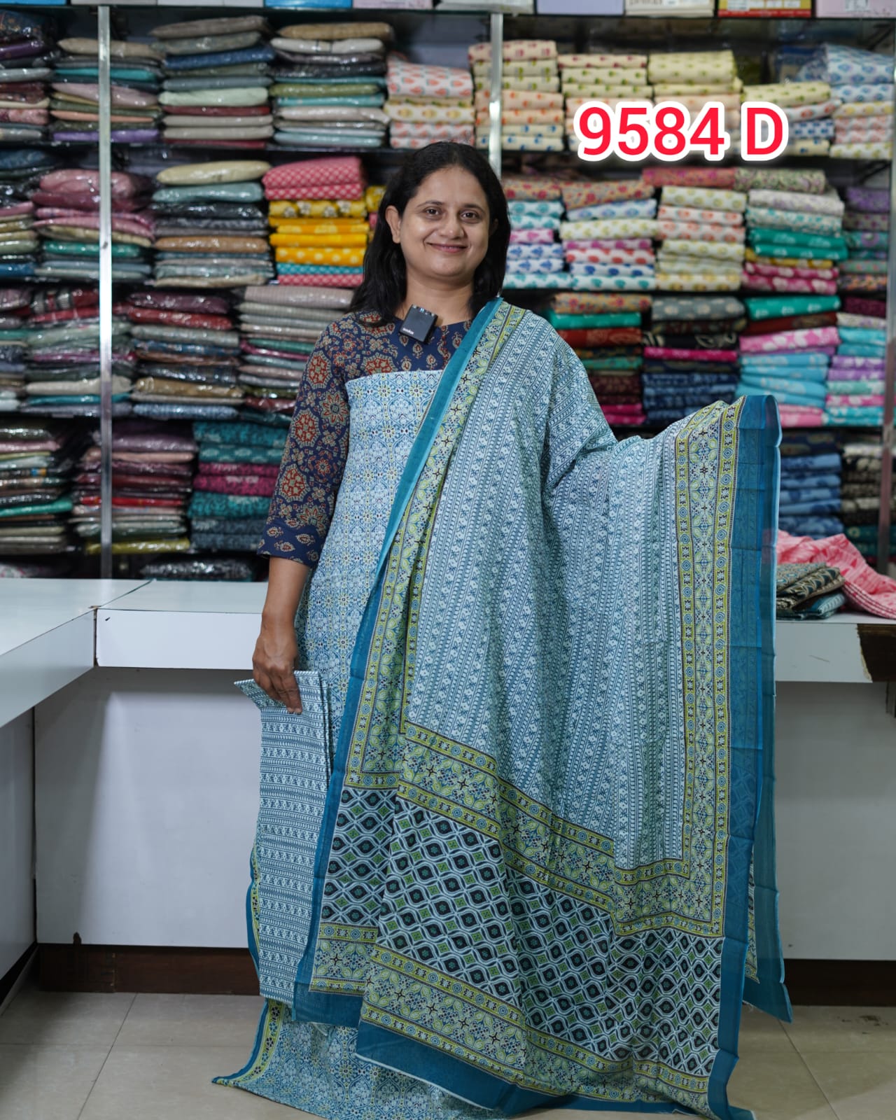 Kantha Cotton Unstitched Salwar Suits 9584