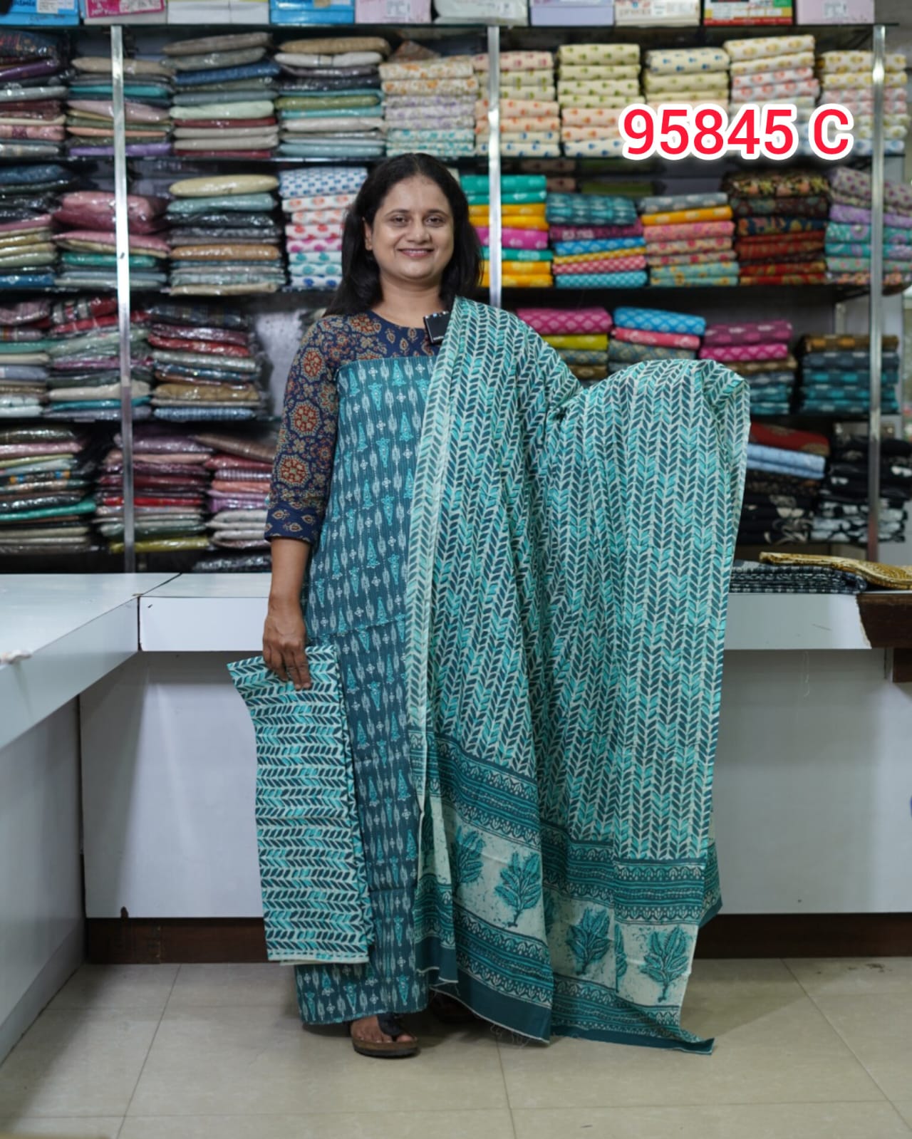 Kantha Cotton Unstitched Salwar Suits 95845
