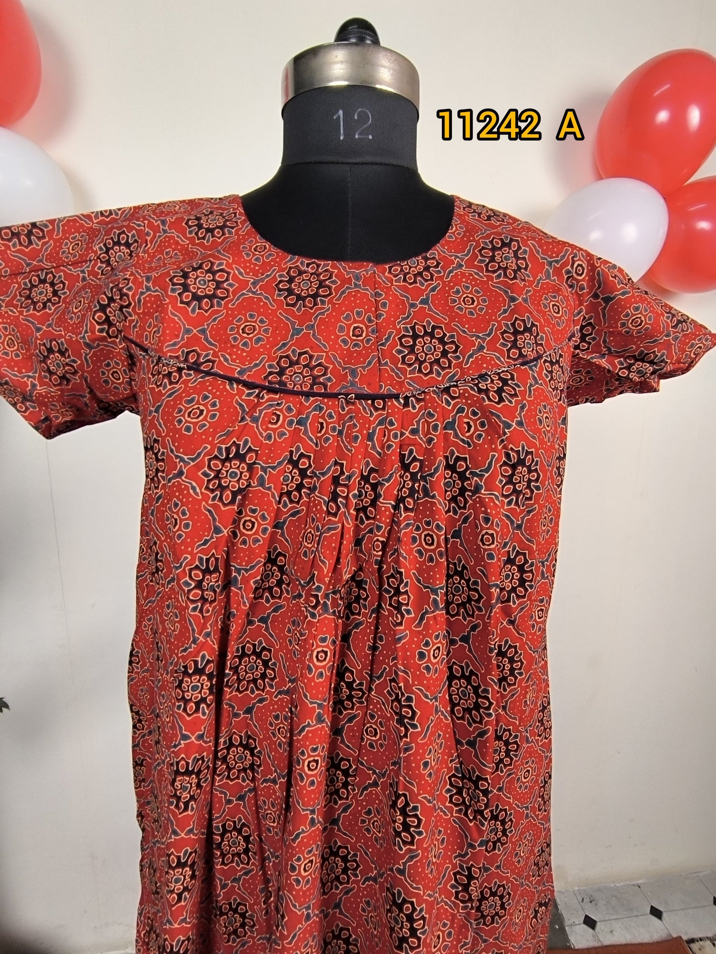 Nstyle branded pleated cotton kurthi 11242