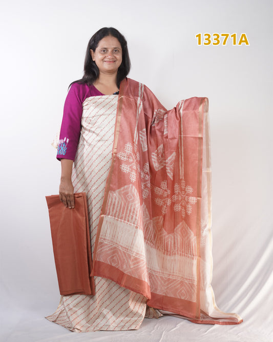 Semi Tussar Unstitched Salwar Suits 13371