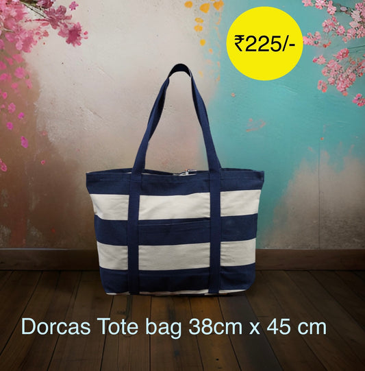 Dorcas Tote Bag with zip & Cotton Bags for Women,Office & travel tote bag | 76593