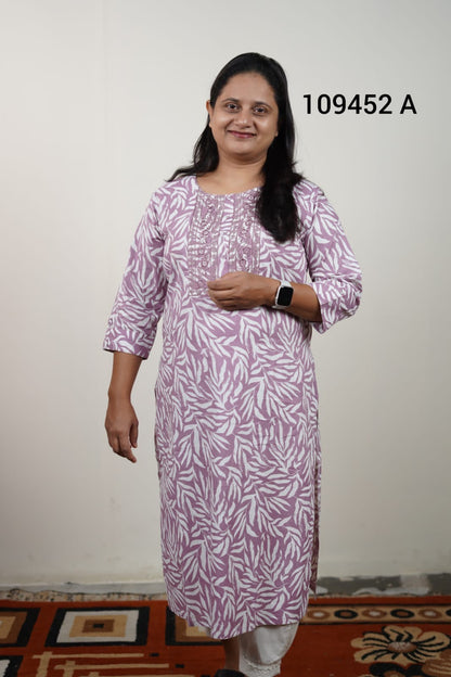 Cotton daily wear kurthi 109452