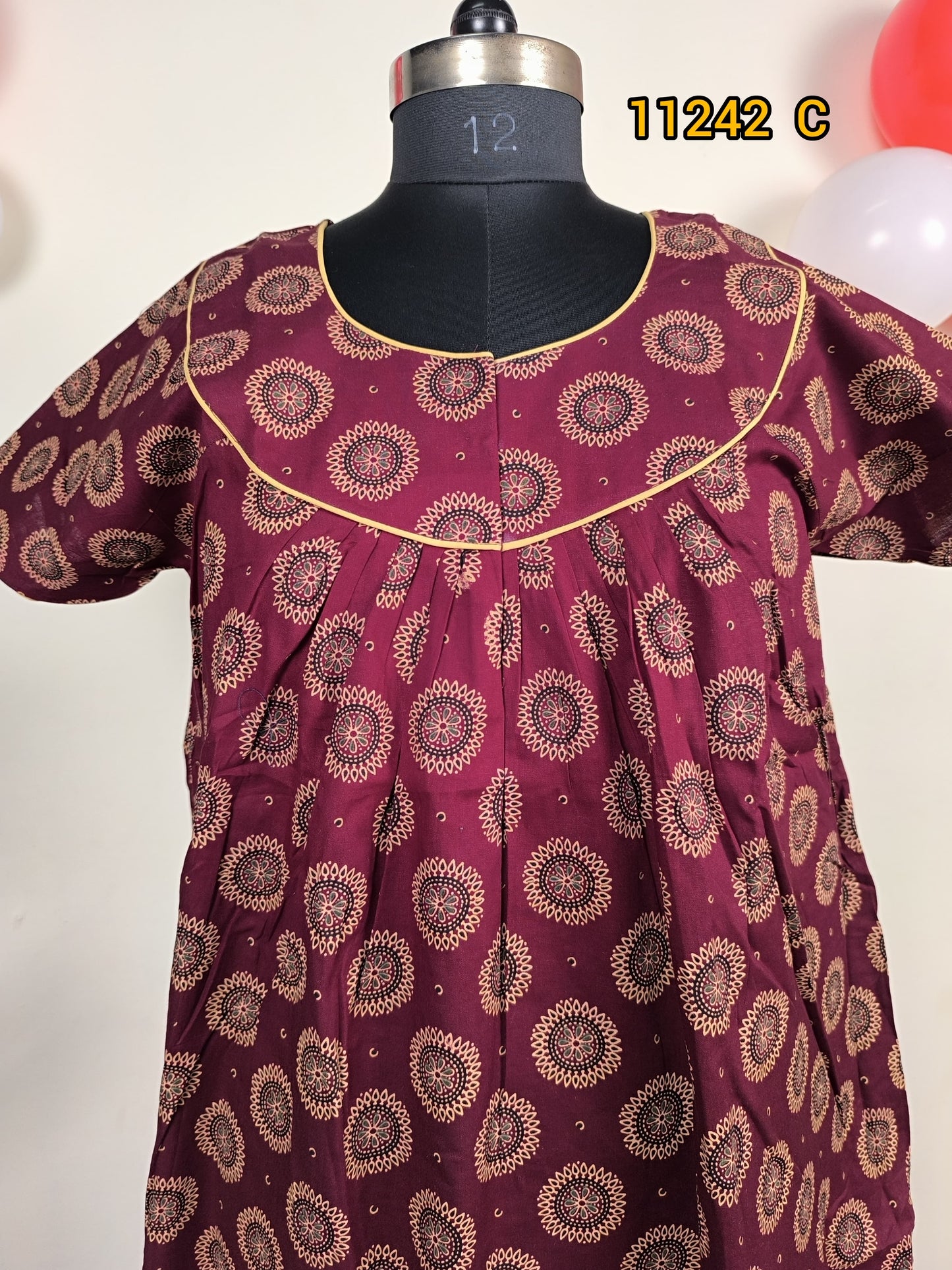 Nstyle branded pleated cotton kurthi 11242