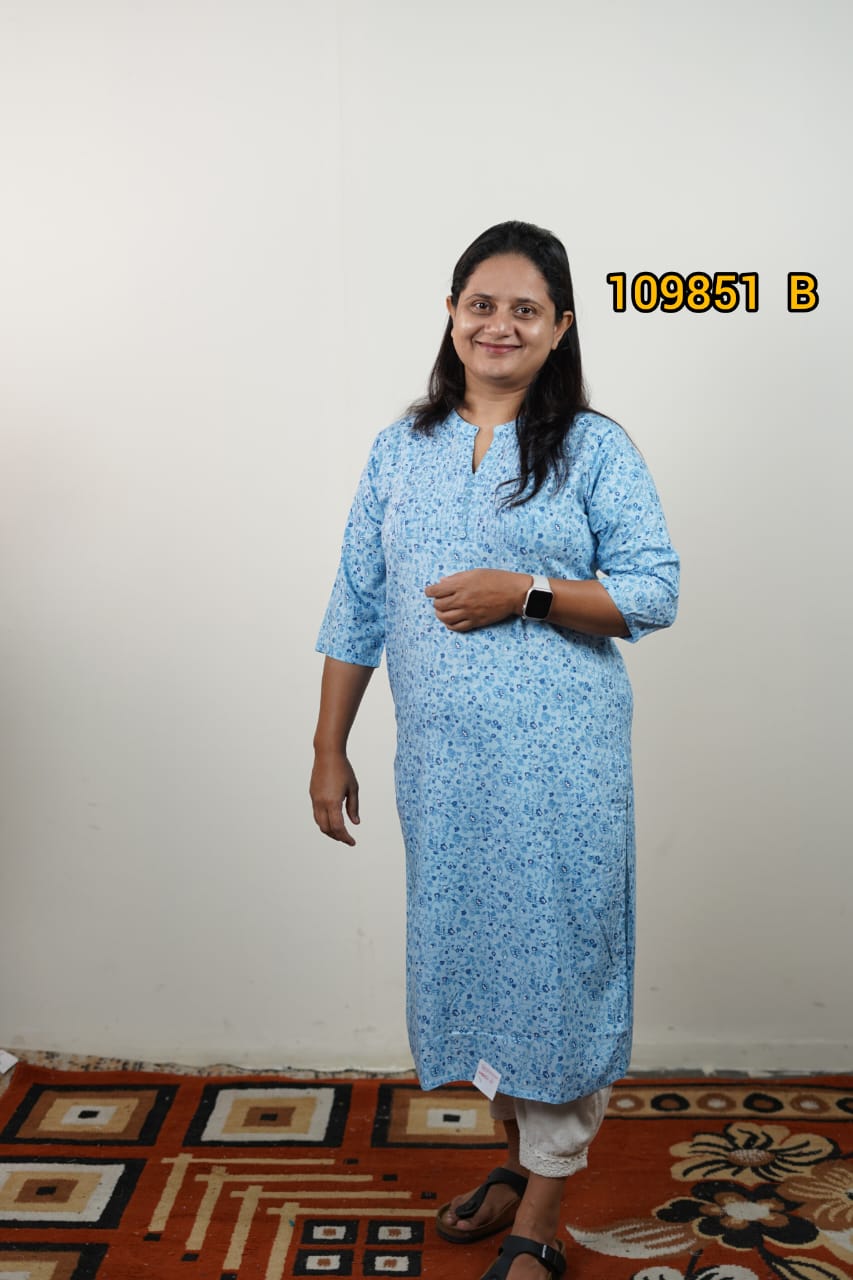 Rayon printed kurthi 109851