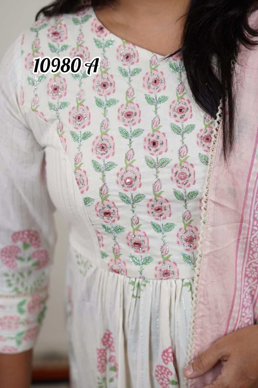 Cotton ready to wear salwar suits 10980