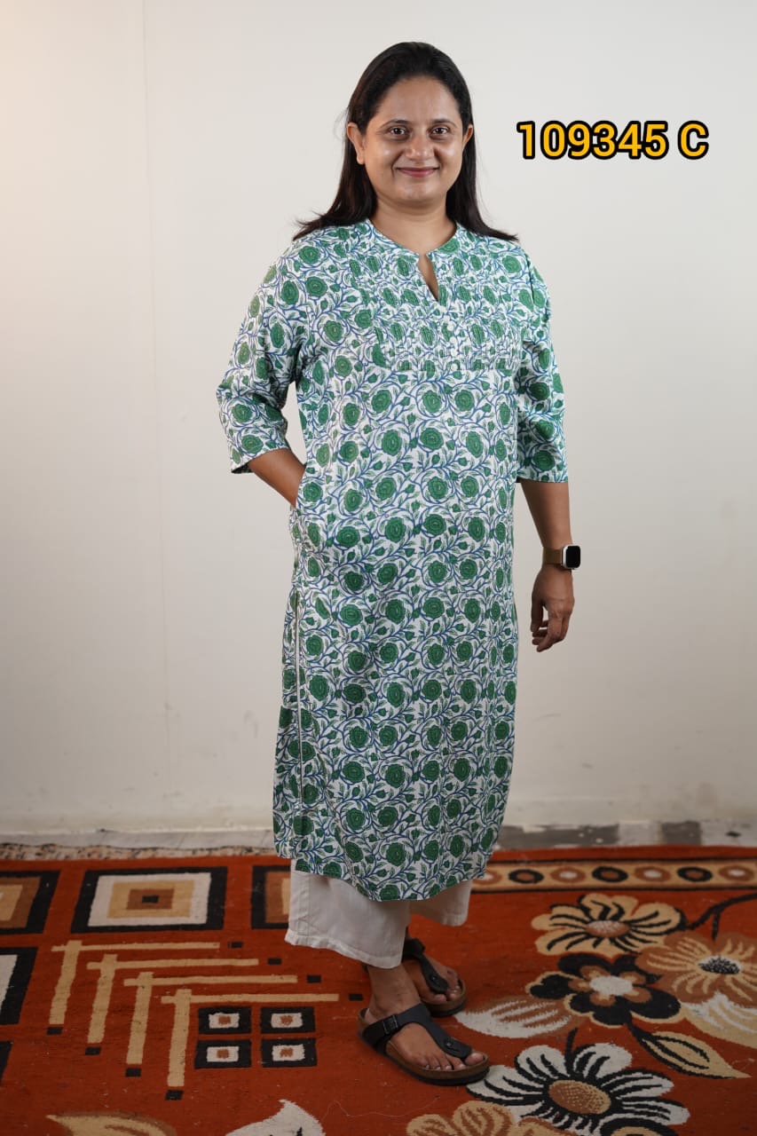 Printed rayon kurthi collections 109345